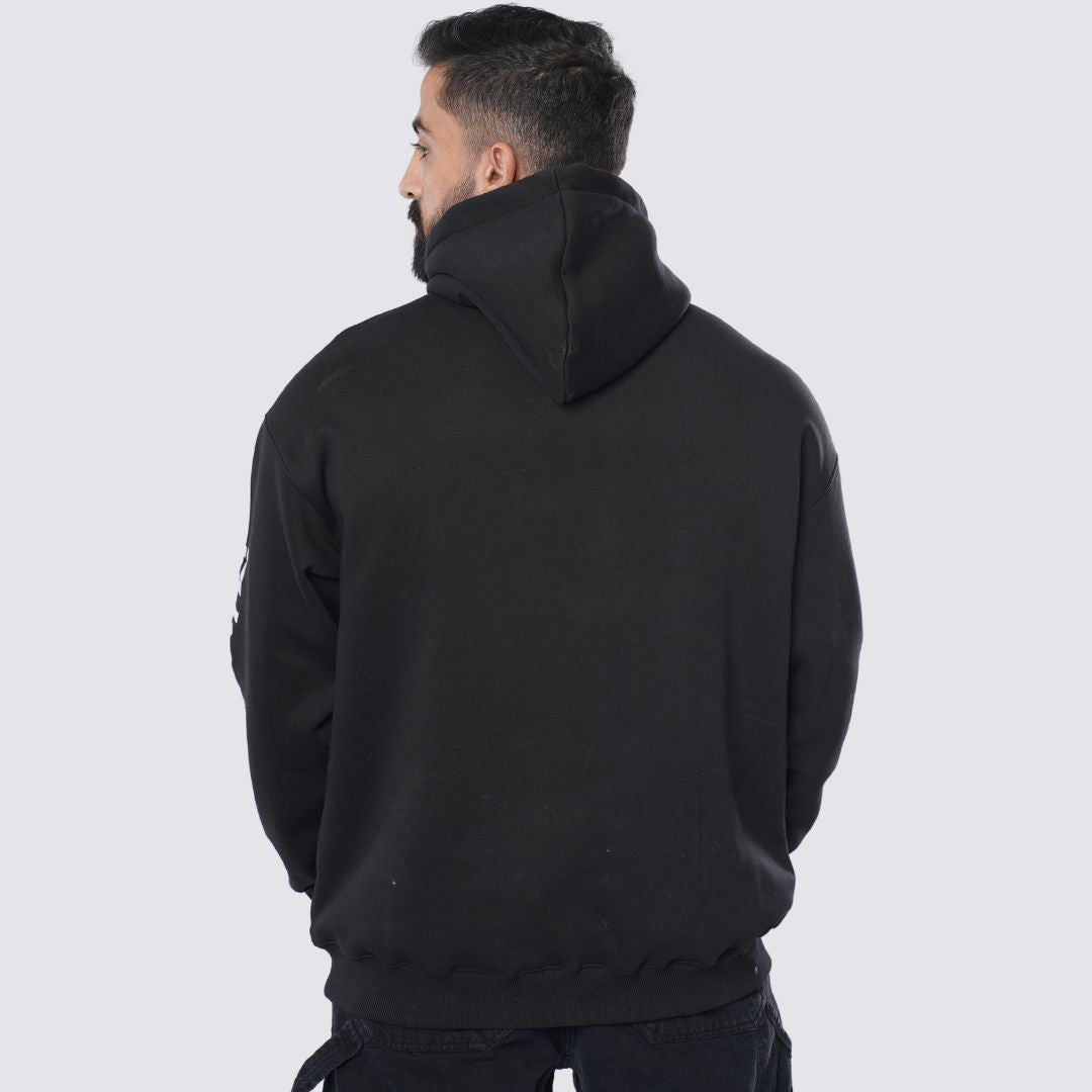 M24TS668-Oversized Men's Sweatshirt with Hood and Print