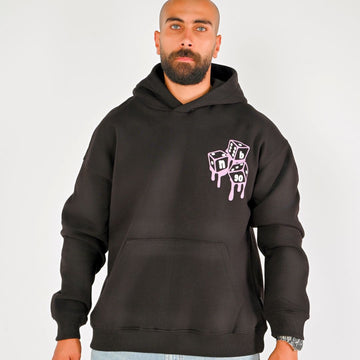 M25TS618-Men's sweatshirt, oversize, Melton material, printed