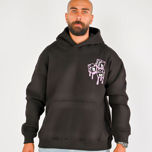 M25TS618-Men's sweatshirt, oversize, Melton material, printed