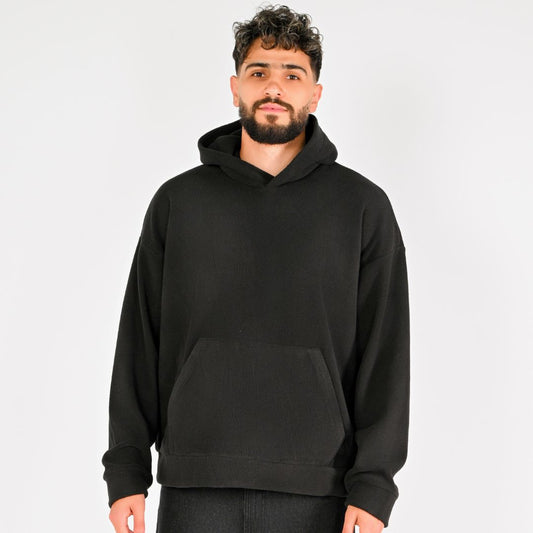 M25TS619-Solid color oversized sweatshirt with hoodie