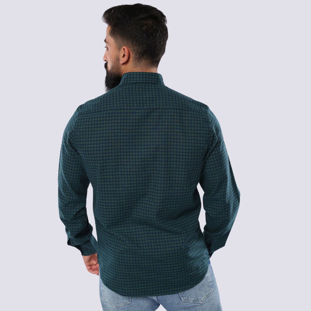 M23SH401-Checks Casual Cotton Shirt