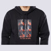 M24TS661-Oversized Men's Sweatshirt with Hood and Print