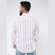 M23SH355-Striped Casual Cotton Shirt ,  Jacquard long sleeve