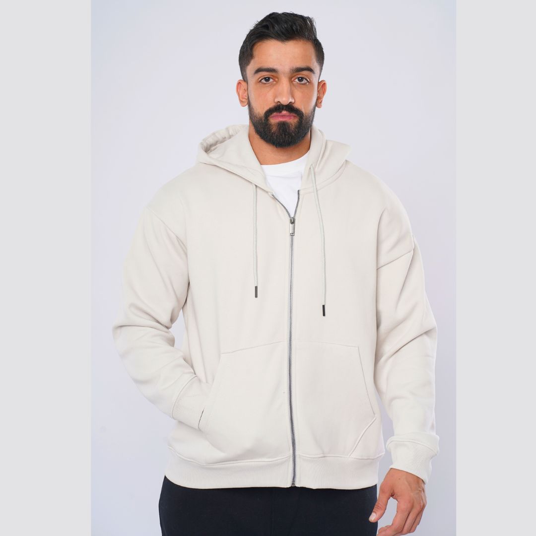 M25TS601-Oversized sweatshirt in solid colors with hoodie and zipper