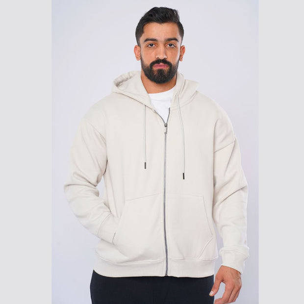 M25TS601-Oversized sweatshirt in solid colors with hoodie and zipper