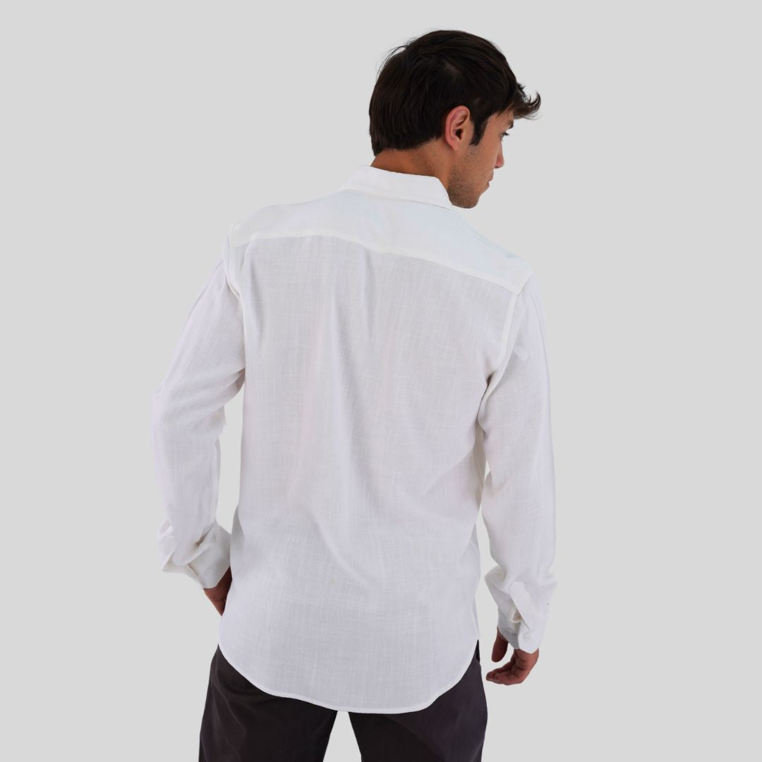 M24SH306-Men's linen shirt, long sleeve