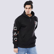 M24TS666-Oversized Men's Sweatshirt with Hood and Print