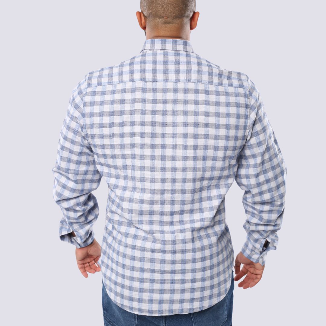 M23SH405-Checks Casual Cotton Shirt