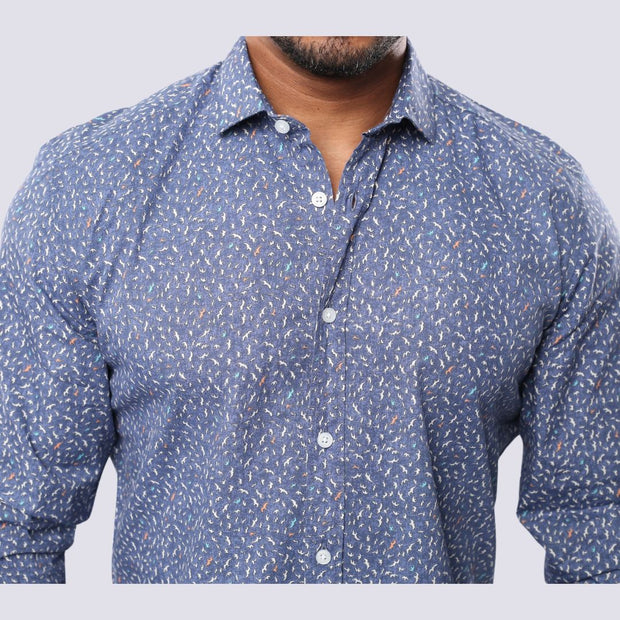 M23SH450-Casual Printed Cotton Shirt