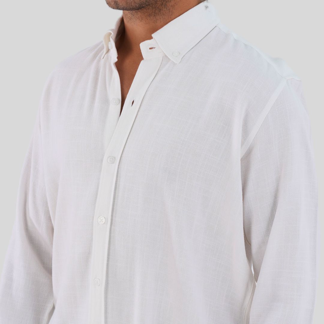 M24SH306-Men's linen shirt, long sleeve