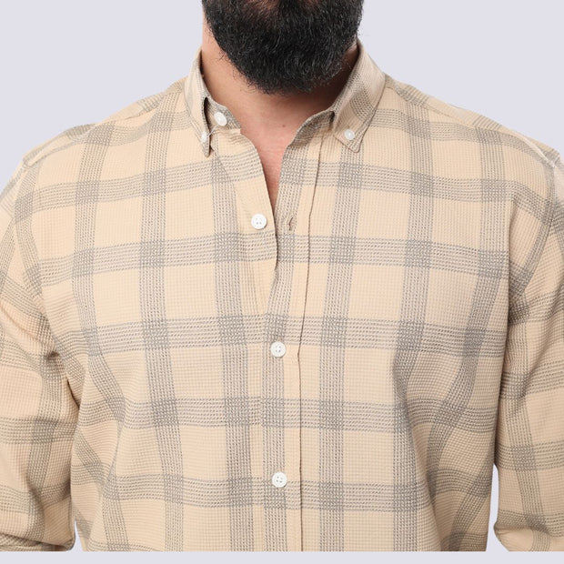 M23SH709- Long Sleeve Jacquard Cotton material shirt,