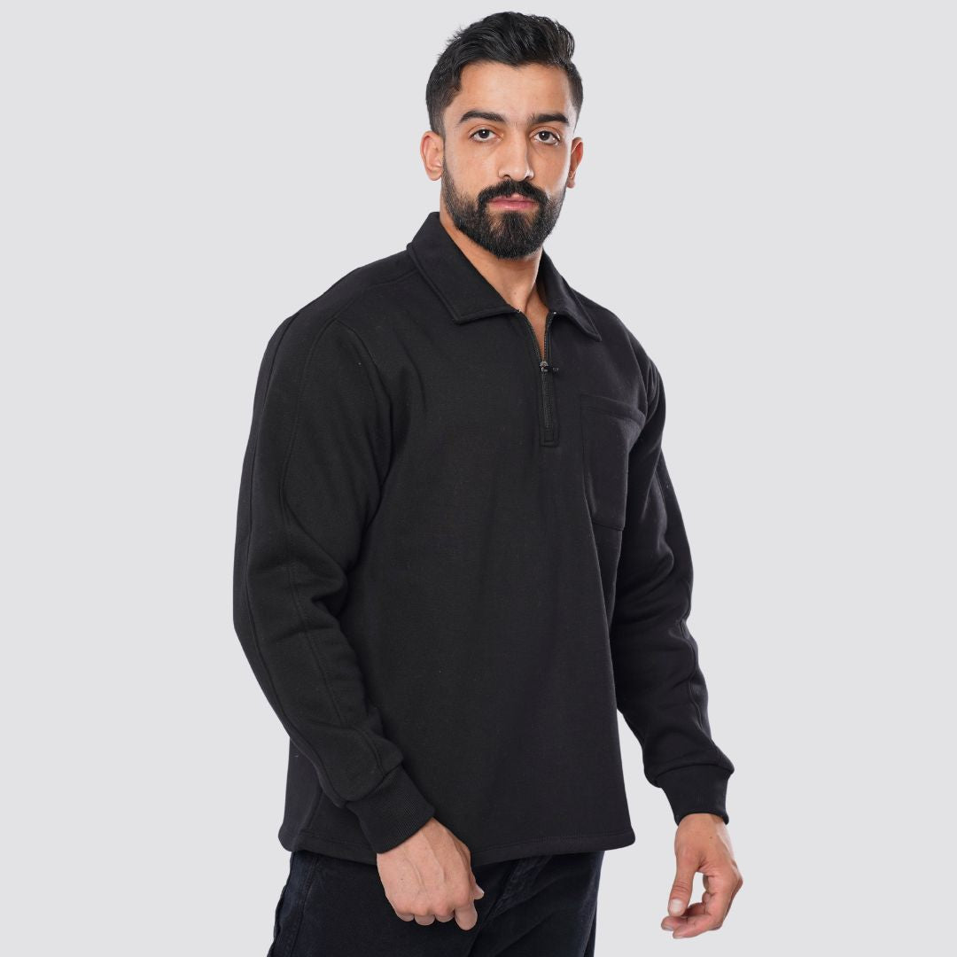 M25TS604-Sweatshirt with collar and chest pocket