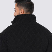 M25GA010-men's jacket made of fur material with a zipper