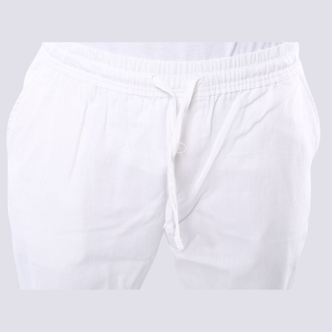 M23TR747-Men Drawstring Waist Slant Pocket Pants