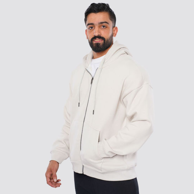 M25TS601-Oversized sweatshirt in solid colors with hoodie and zipper