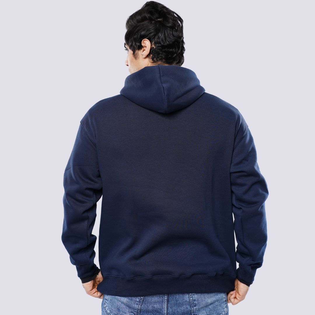 M24TS664-Oversized Men's Sweatshirt with Hood and Print