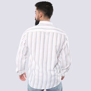 M23SH355-Striped Casual Cotton Shirt ,  Jacquard long sleeve