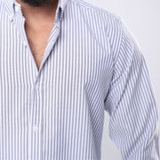 M23SH356-Striped Casual Cotton Shirt ,  Jacquard long sleeve