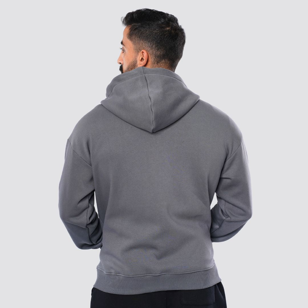 M25TS601-Oversized sweatshirt in solid colors with hoodie and zipper