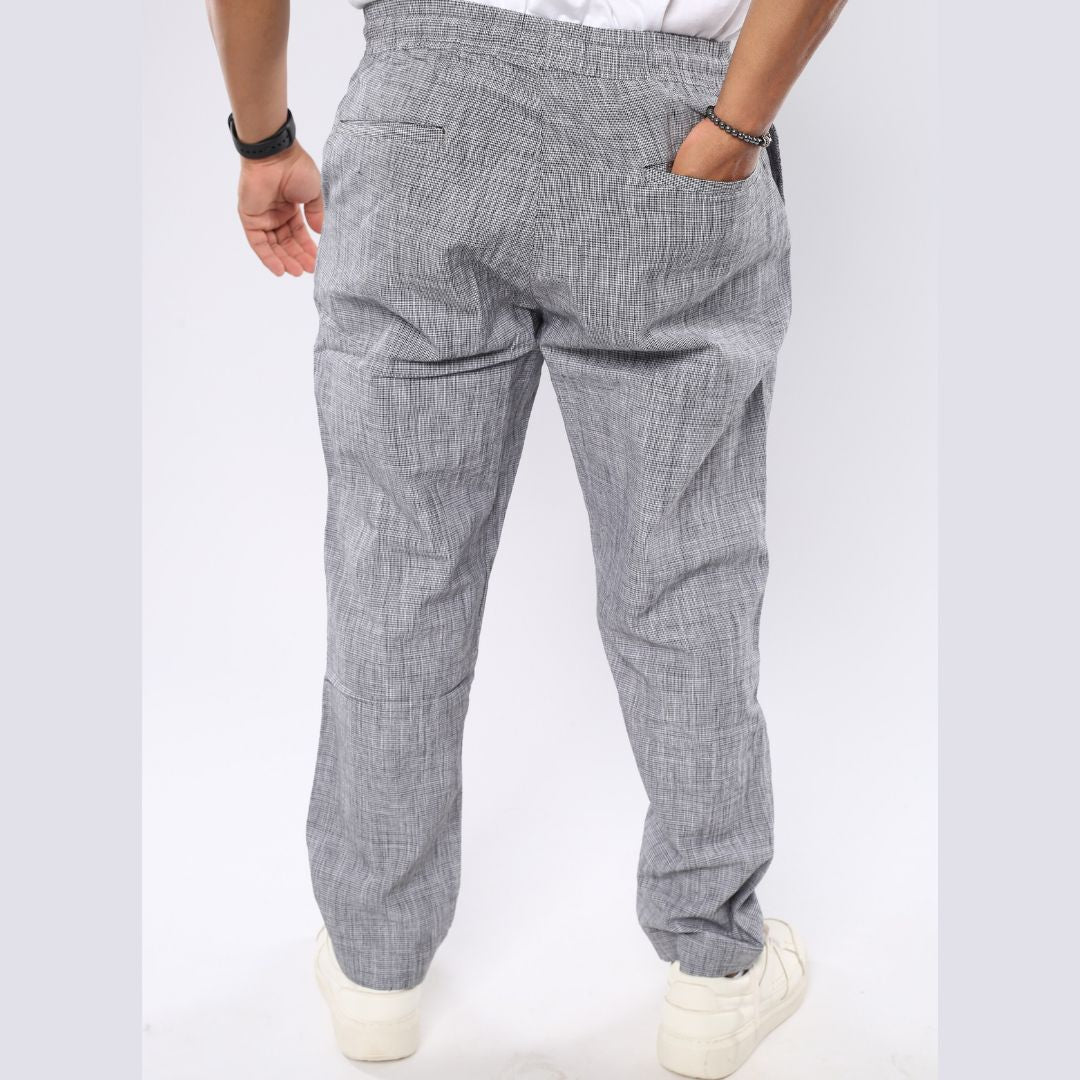 M23TR748-Men Drawstring Waist Slant Pocket Pants