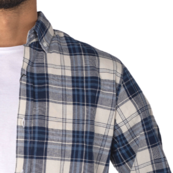 M23SH404-Checks Casual Cotton Shirt