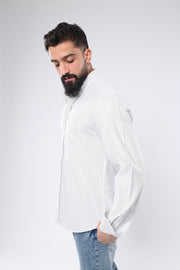 M23SH356-Striped Casual Cotton Shirt ,  Jacquard long sleeve