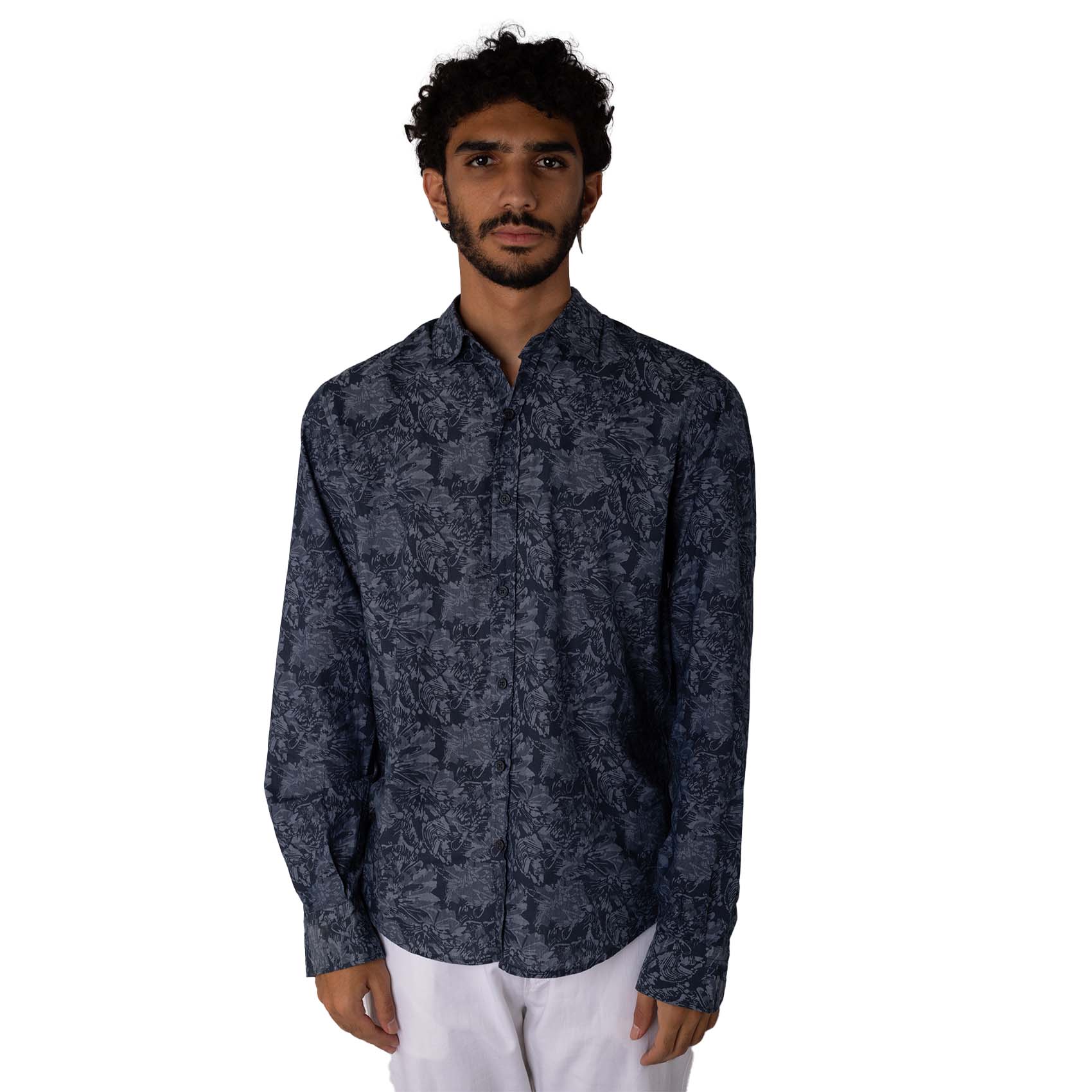 M23SH451-Long sleeves Printed casual shirt