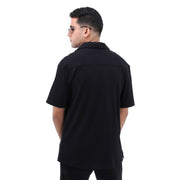 M23SN185-Casual short sleeve cotton Shirt, Camp collar and Relaxed fit