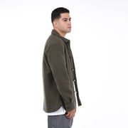 M24GA014- men's jacket made of fur material with black buttons