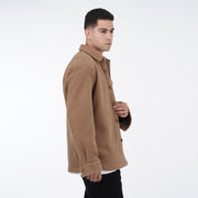 M24GA014- men's jacket made of fur material with black buttons