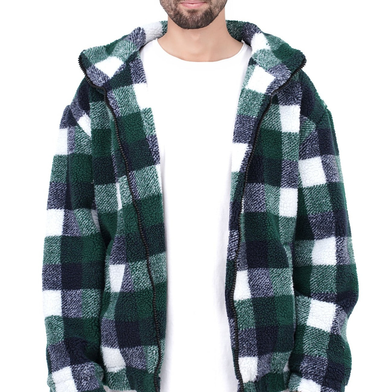 M24GA027-a men's jacket made of fur material with a zipper