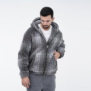 M24GA028-a men's jacket made of fur material with a zipper