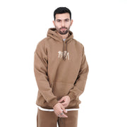 M24TS653-Oversized Men's Sweatshirt with Hood and Print