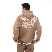 M24TS653-Oversized Men's Sweatshirt with Hood and Print