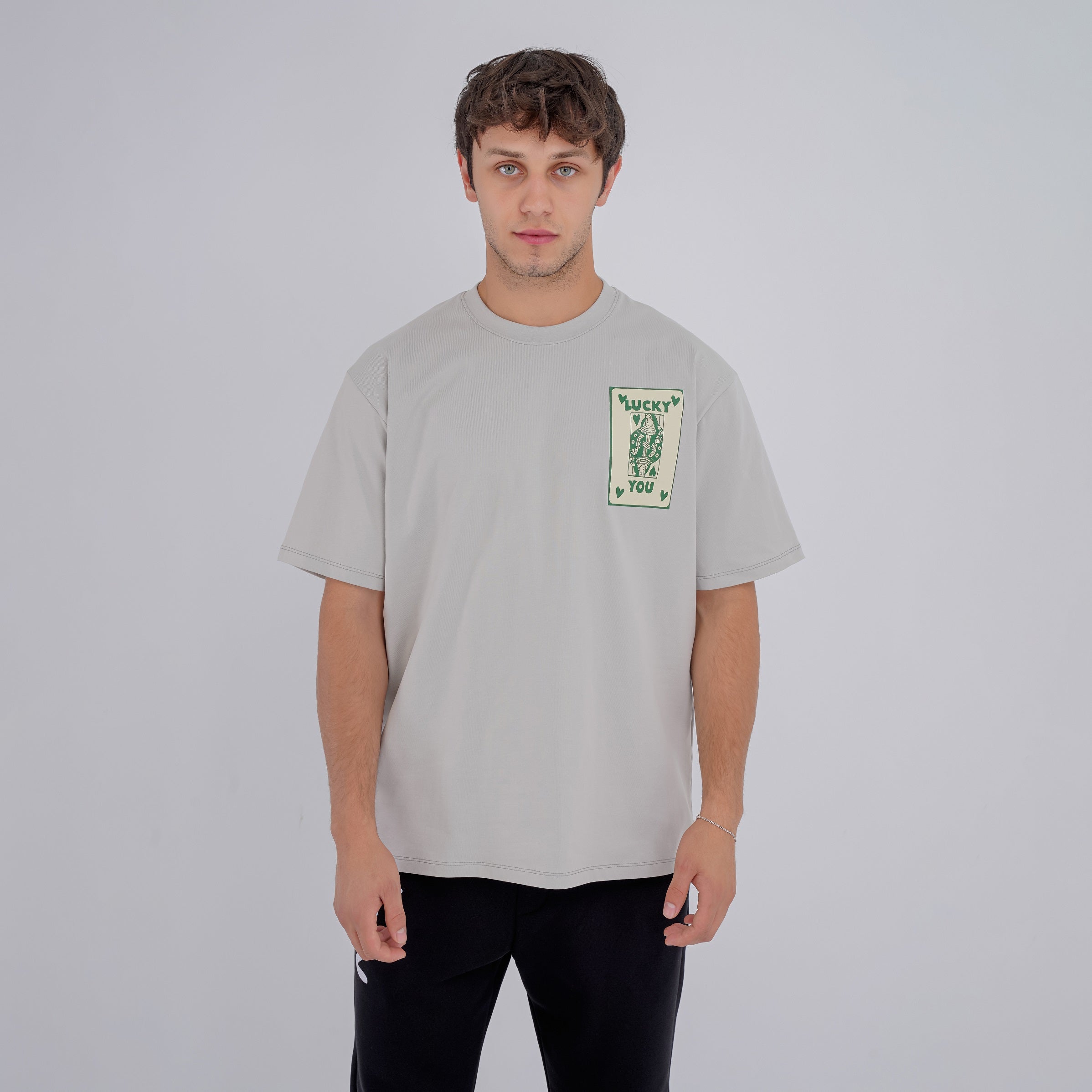 M24TH819 - Oversized Round neck, Printed T-shirt