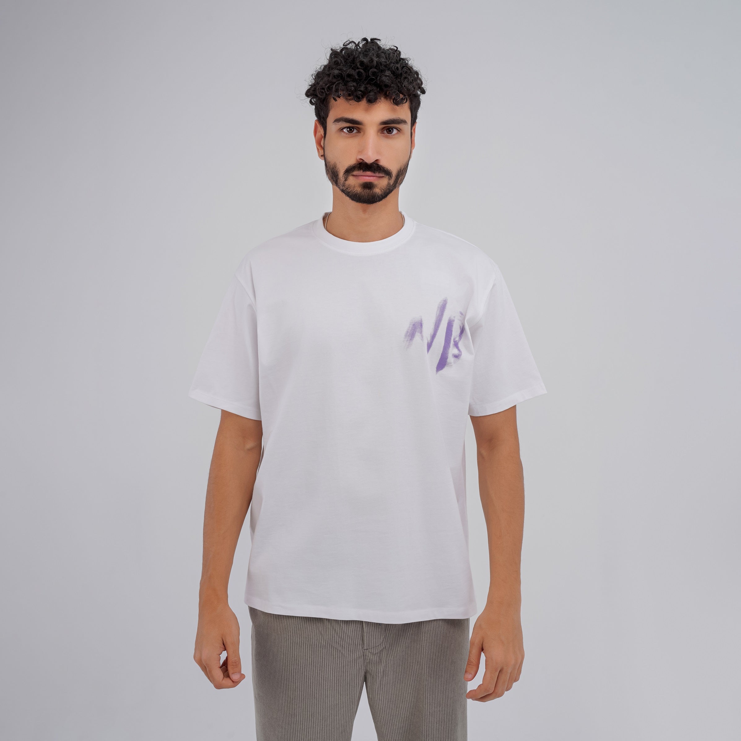 M24TH824 - Oversized Round neck, Printed T-shirt