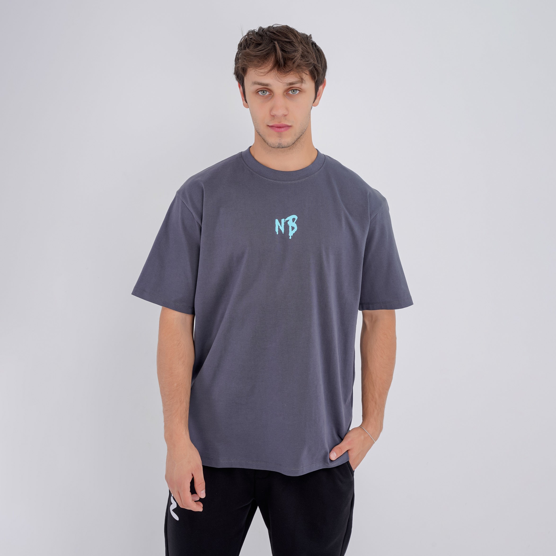 M24TH827 - Oversized Round neck, Printed T-shirt
