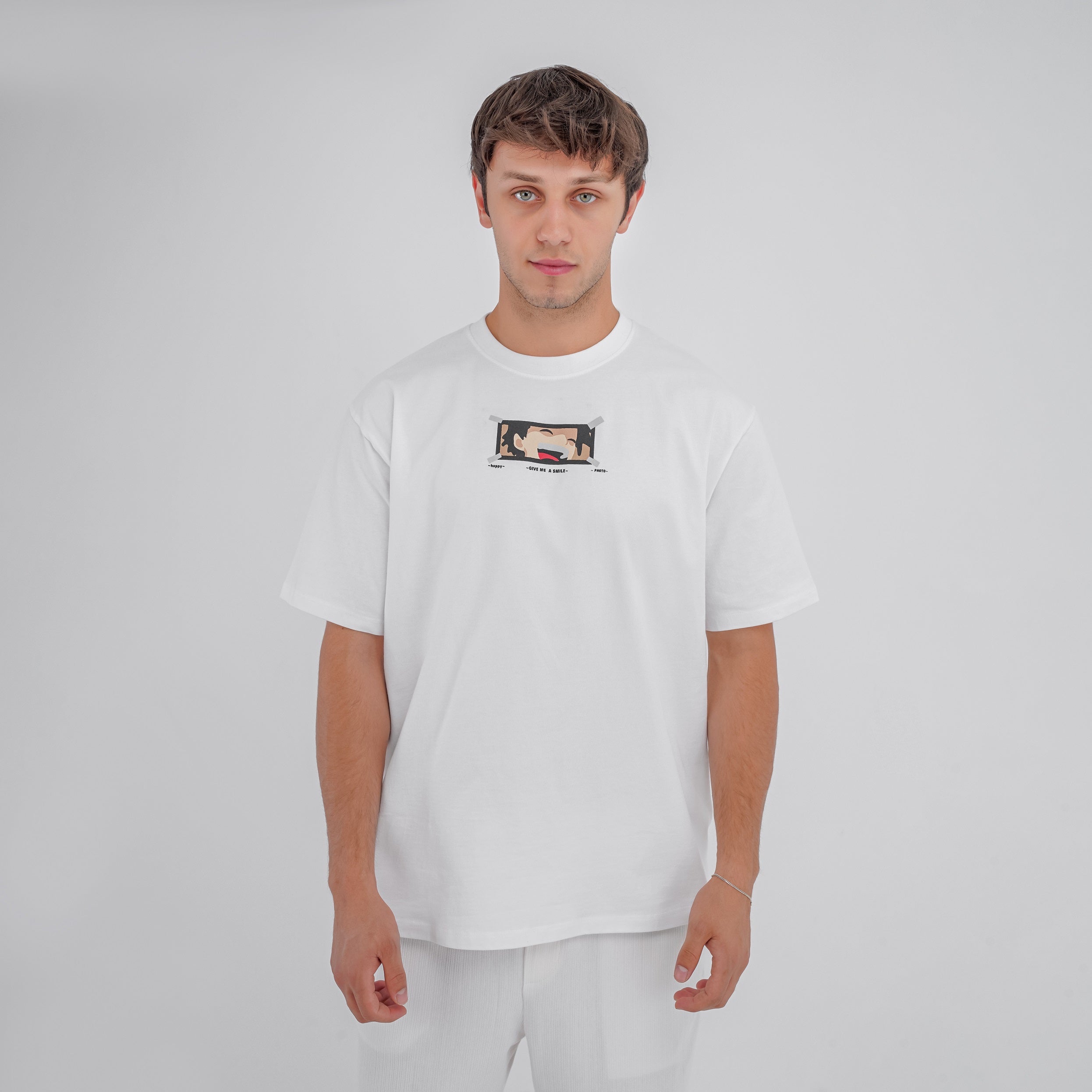 M24TH820 - Oversized Round neck, Printed T-shirt