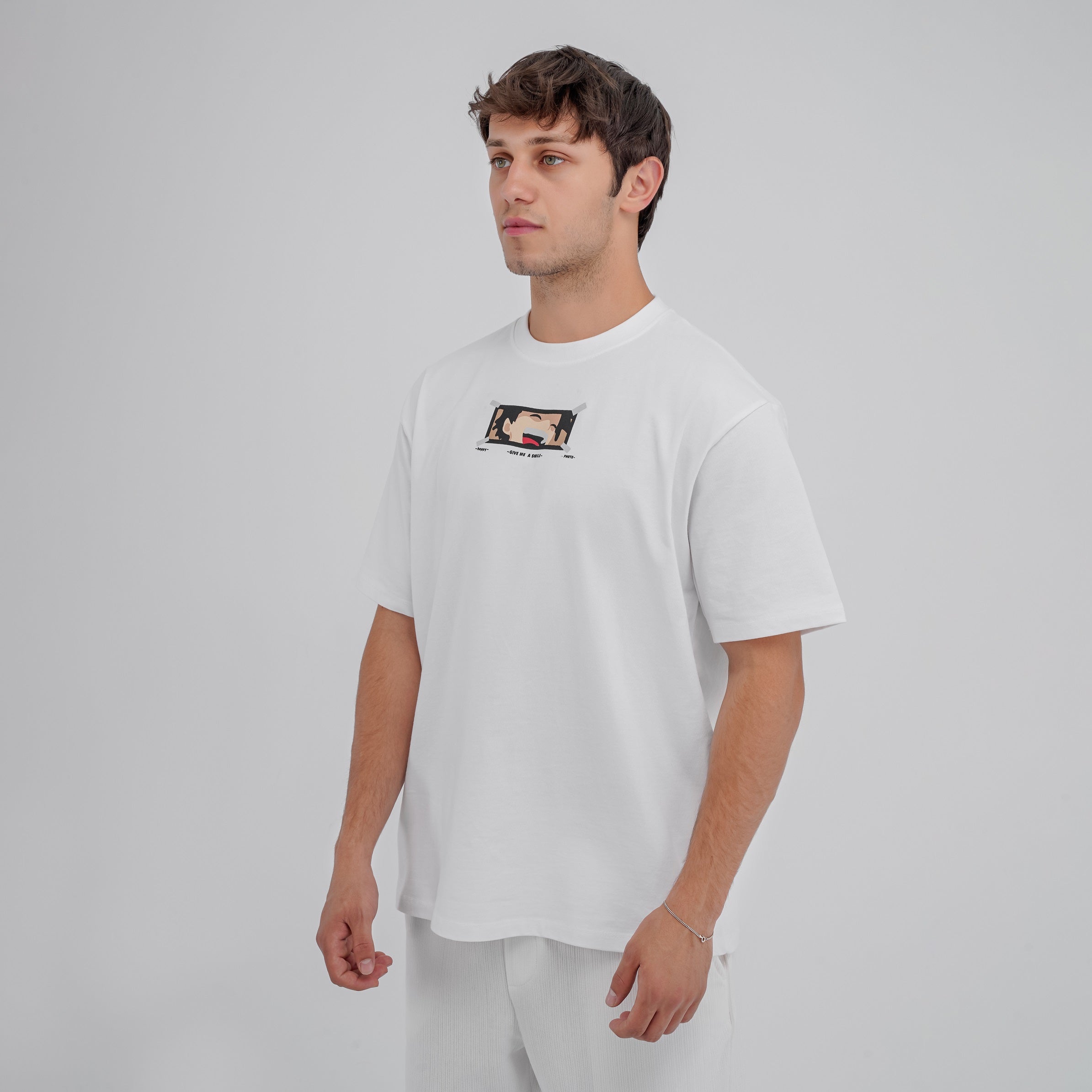 M24TH820 - Oversized Round neck, Printed T-shirt