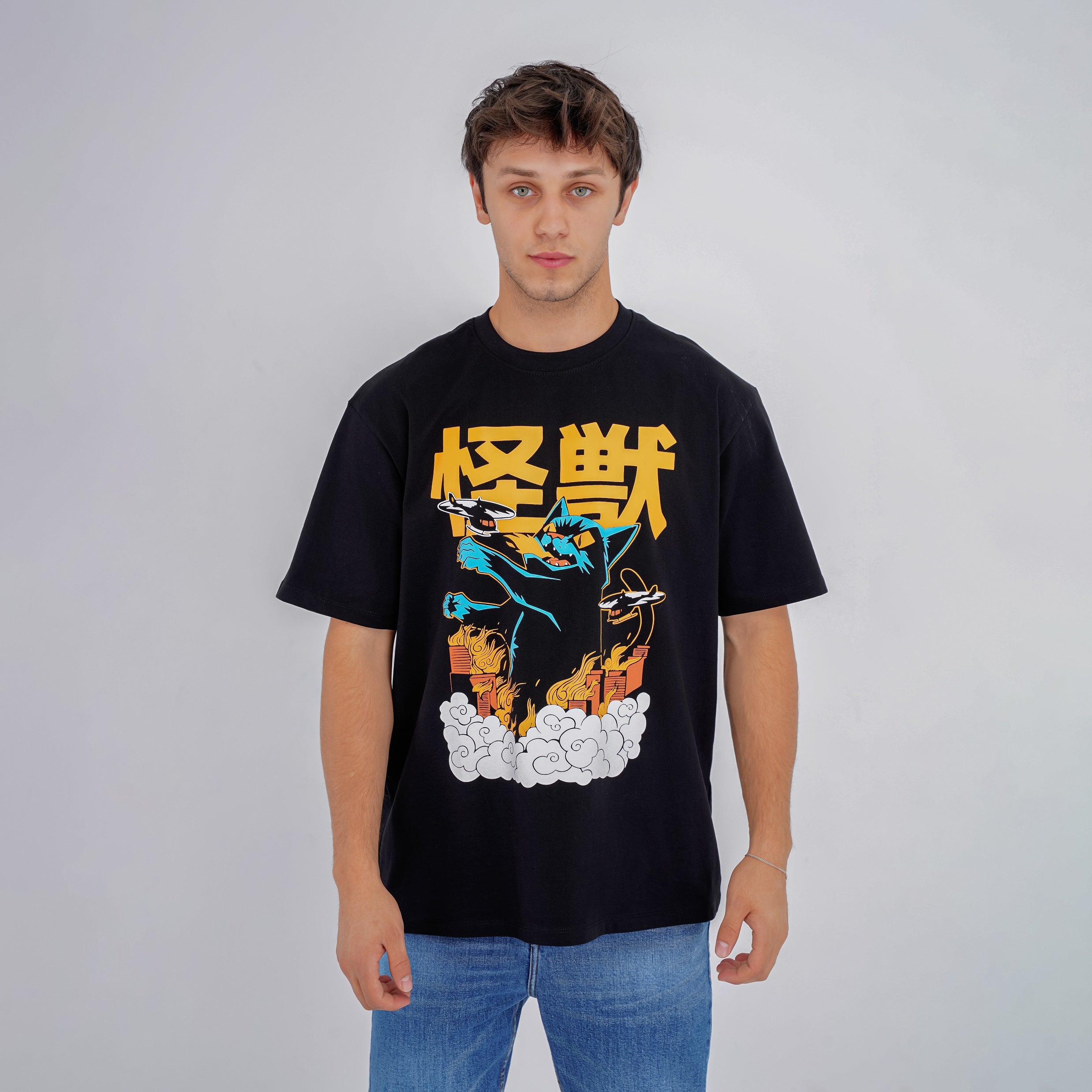 M24TH832 - Oversized Round neck, Printed T-shirt