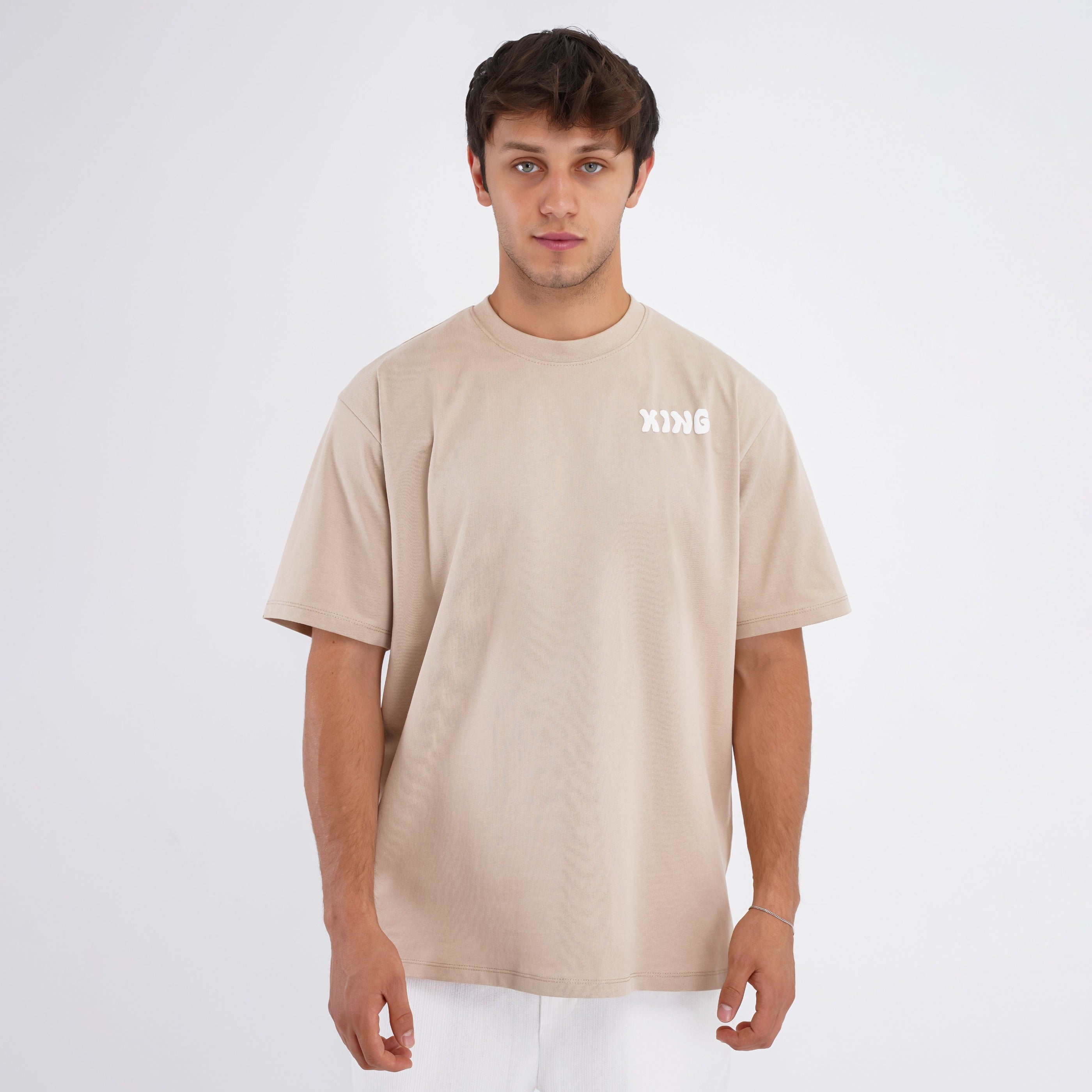 M24TH838 - Oversized Round neck, Printed T-shirt