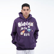 M24TS638-Oversized Men's Sweatshirt with Hood and Print