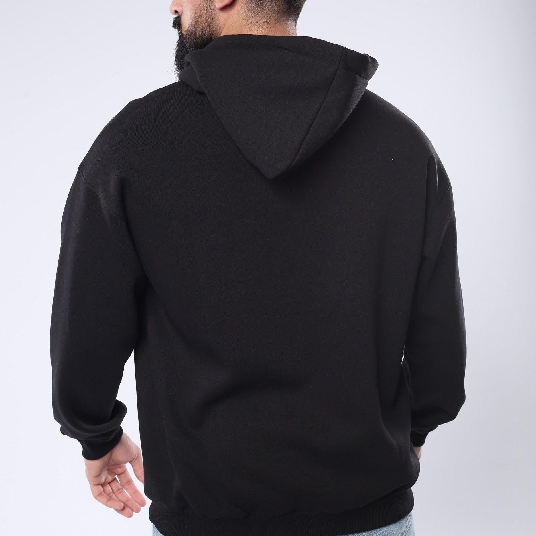 M24TS645-Oversized Men's Sweatshirt with Hood and Print