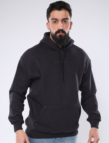 M24TS646-Oversized Men's Sweatshirt with Hood and Print
