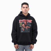 M24TS648-Oversized Men's Sweatshirt with Hood and Print