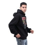 M24TS648-Oversized Men's Sweatshirt with Hood and Print