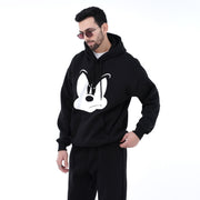 M24TS651-Oversized Men's Sweatshirt with Hood and Print