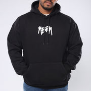 M24TS653-Oversized Men's Sweatshirt with Hood and Print