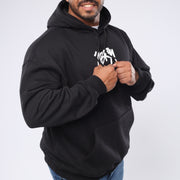 M24TS653-Oversized Men's Sweatshirt with Hood and Print