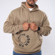 M24TS656-Oversized Men's Sweatshirt with Hood and Print